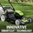 thumbnail image 4 of Greenworks 80V 21" Battery Powered Push Walk-Behind Mower + Two 2.0Ah Batteries & Charger, 4 of 9