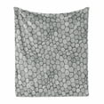thumbnail image 1 of Geometric Soft Flannel Fleece Blanket, Hand-Drawn Sketch Deformed Hexagon Shapes Inspired from Honeycomb Structure, Cozy Plush for Indoor and Outdoor Use, 50" x 60", Black and White, by Ambesonne, 1 of 6