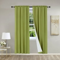 2 Piece mint solid color matte light filtering blackout panel window curtain treatment with rod pocket 100% privacy 37" inch wide X 108" inch length each panel R64