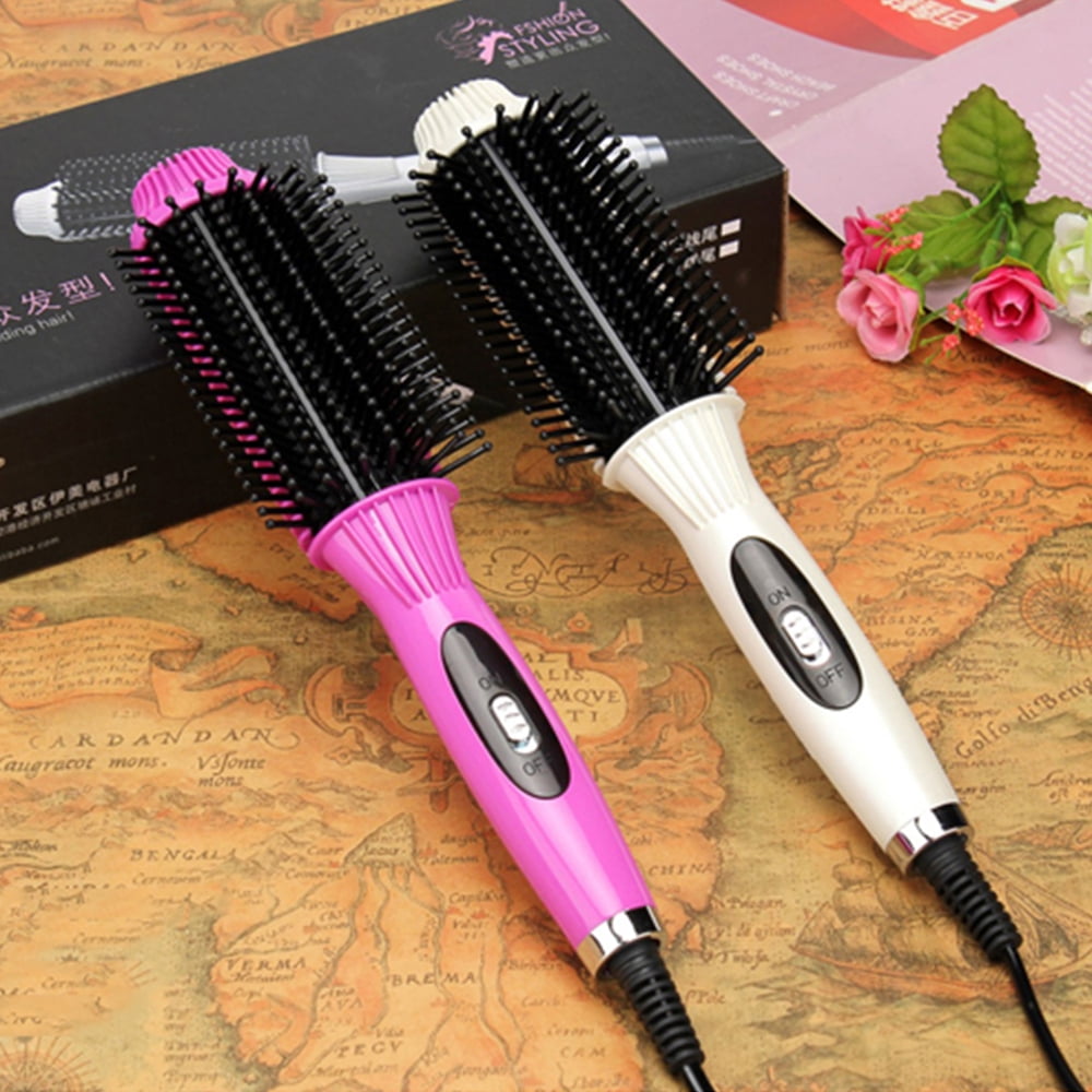 Premium New Curling Iron Brush Ceramic Tourmaline Ionic ...