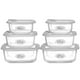 thumbnail image 1 of Recipientes de vidrio para alimentos EcoEvo Grey-J6S con tapa de vidrio, 4 unidades, 1 of 1