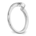 thumbnail image 6 of 14K White Gold Ring Band Wedding Diamond Round Contoured , Size 7, 6 of 7