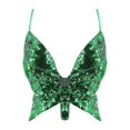 thumbnail image 1 of Y2k Butterfly Sequin Crop Top Women Summer Backless V Neck Sexy Club Costume Outfits Festival Clothes New Bandage Bra Tops 2022One Size, 1 of 5