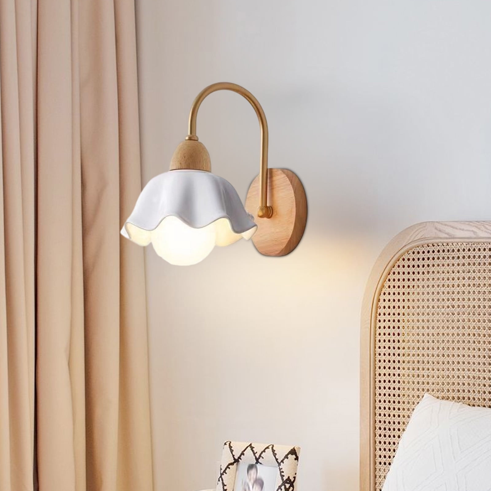Modern Wall Lamp | LED Sconce Light Fixture for Bathroom Vanity Mirror | Ceramic Wall Mounted Lighting for Bedroom Living Room Corridor | Up Down Mood Lighting with Warm White Glow | Single Piece