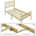 thumbnail image 6 of Yaheetech Metal Platform Bed Frame with Spindle Headboard and Footboard,Twin,Antique Gold, 6 of 9