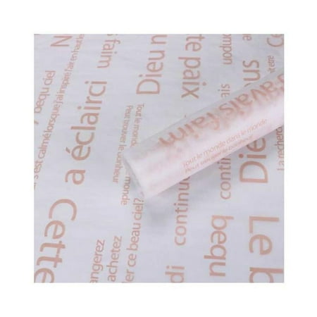 Panda Superstore French Words Flower Pink White Bouquet Wrapping Paper Supplies - 30 Piece