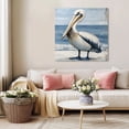 thumbnail image 5 of Coastal Pelican Wall Art Painting on Canvas, Modernism Art Oil Painting Birds Canvas Art Home Prints Wall Art Framed Modern Artwork for Living Room Bedroom Wall Decor 12x12in, 5 of 9