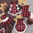 thumbnail image 4 of Juego de colgantes de campana de Feliz Navidad, decoración de adornos, medias no tejidas, decoración de patio de granja, niños, niñas, niños a cuadros, 8 piezas Scienceny  HA009163-01, 4 of 6