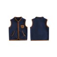 thumbnail image 5 of RUINIXCW Toddler Baby Boy Girl Thin Fleece Vest Jacket Infant Boy Fall Winter Clothes Zip Up Stand Collar Bear Embroidery Sleeveless Jacket Pocket, 5 of 10