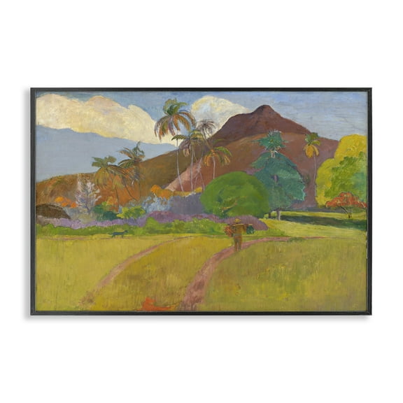 Stupell Industries Classic Tahitian Landscape Landscape & Nature Painting Black Framed Art Print Wall Art, 18 x 12