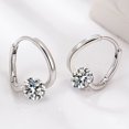 thumbnail image 6 of Opolski 1 Pair Pendant Earrings Faux Crystal Hoop Earrings Irregular Hypoallergenic Electroplated Fashion Accessory, 6 of 8