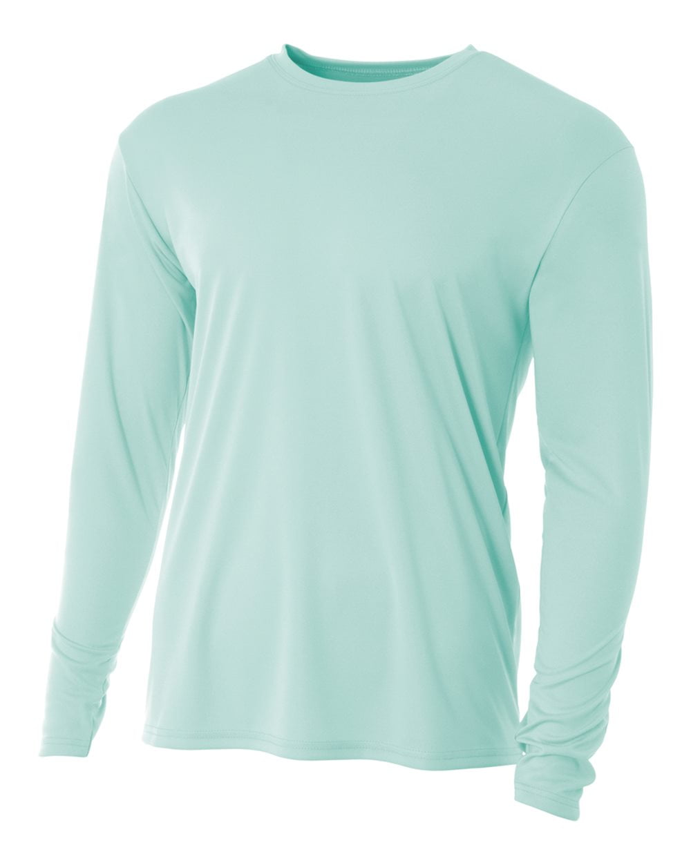 A4 Mens Adult Cooling Active Performance Crew Neck Long Sleeve T-Shirt ,  PASTEL MINT , XX-Large, N3165