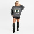 thumbnail image 3 of Women's Gameday Couture Charcoal Green Bay Packers Oversized Rising Stars Premium Fleece Drop Shoulder Sweatshirt, 3 of 5