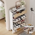 thumbnail image 4 of Bingirl Compact Shoe Organizer: 2 Flip & 1 Small Drawer Cabinet for Entryway Wooden Storage, 4 of 8