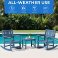 thumbnail image 6 of SERWALL Outdoor Rocking Bistro Set, 3 Pieces Patio Furniture Set, Porch Chairs and Coffee Table Set with Umbrella Hole, for Lawn Balcony Deck, 6-piece Blue, 6 of 10