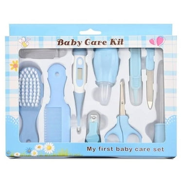 Baby Grooming Kit, Newborn Essentials Health Care All in 1 Set, Baby Must Have Accessories, Blue