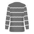 thumbnail image 5 of RXIRUCGD Hauts Décontractés Mode pour Femmes Col Rond Plissé Rayé Manches Longues, Gris, Taille : m, 5 of 5