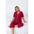 thumbnail image 6 of MINTREUS Pajama Sets for Women Notch Knit Top and Capri Pants Pjs Soft Lounge Sets, 2 Piece, Sizes M-3X, 6 of 7