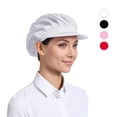 thumbnail image 1 of TOPTIE Short Brim Chef Hat for Women - Adjustable, Breathable Hair Net for Kitchen Cooking, Food Service, Working-White, 1 of 8