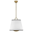 thumbnail image 6 of 47517LCB-OW Hinkley Lighting Sonia - 30W 3 LED Large Pendant-18.5 Inch Tall and 18 Inch Wide-Lacquered Brass Finish-Off White Linen Shade Color, 6 of 9