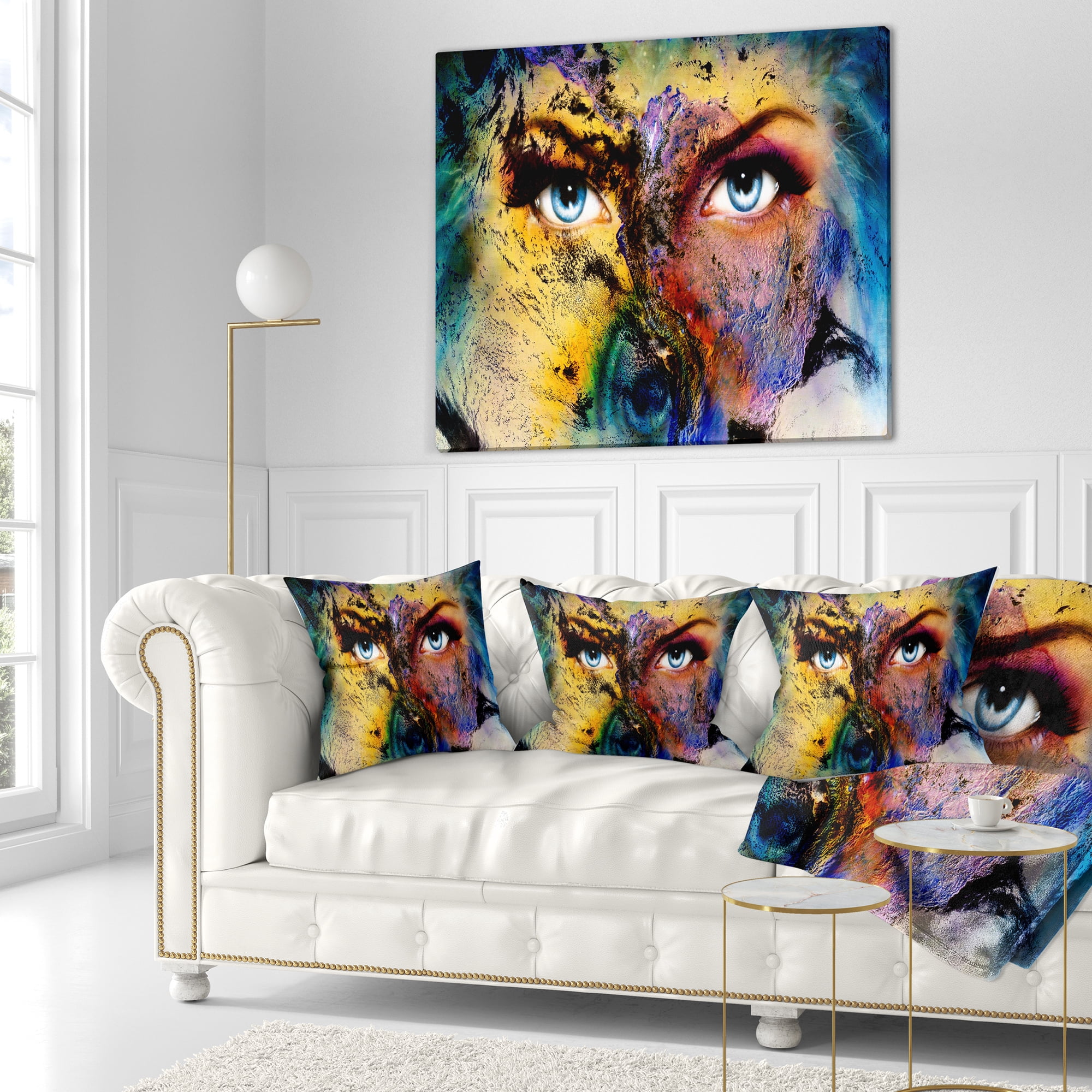Designart Planet Earth and Human - Animal Throw Pillow - 18x18