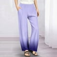 thumbnail image 2 of SGFCWSX Girls Baggy Pants with Pockets Casual High Elastic Waist Trousers for Kids Trendy Gradient Pant Purple Size 4 Years, 2 of 8