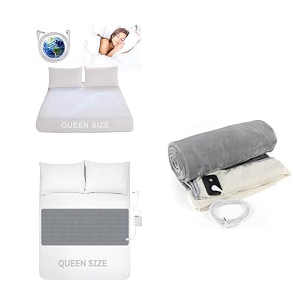 Grounding Blanket for Improving Sleep and Help with Anxiety, Soft Flannel Earthing Blanket Grounding Throw with Silver Fiber Cotton Lining, Earth Grounding Cord Included, Grey, 59 * 81''