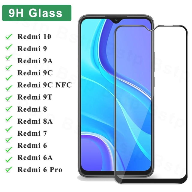 Para Redmi 6 Pro 7 8 9 10 Cristal de protección para Xiaomi Redmi 6A 8A 9A 9T 9C 8T Protector de pantalla templado Redmi 7 Película protectora Tan Jianjun unisex