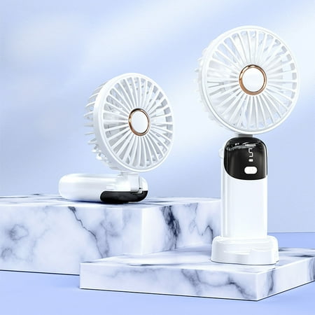 

Ckraxd Handheld Fan Mini Portable Folding Fan Small Fan Digital Display USB Charging Desktop Fan Small Electric Fan