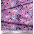 thumbnail image 2 of Soimoi Purple Viscose Chiffon Fabric Brush Stroke & Ranunculus Floral Decor Fabric Printed Yard 42 Inch Wide, 2 of 3