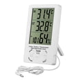 thumbnail image 1 of Termómetro para interiores y exteriores, termómetro higrómetro digital, termohigrómetro LCD con reloj, registros mínimos / máximos, interruptor C / F, temperatura y humedad oso de fresa Hogar, 1 of 1