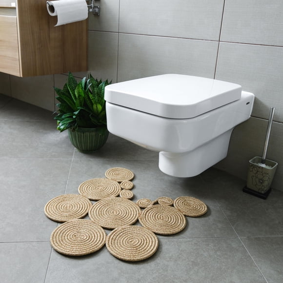 Alfombra de baño Home Turko Boho de yute, lavable, 60 x 40 cm, baño
