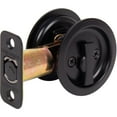 thumbnail image 2 of Stone Harbor Hardware Round Pocket Door Lock, Entry Function, 2-3/8" Backset, Matte Black, 2 of 3