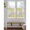 thumbnail image 6 of Yellow Grey Chrysanthemum Half Window Curtain 36 Inches Long, Farmhouse Botanical Floral Modern Window Treatment Curtain Drapes, Small Tier Curtains for Bathroom Over Sink, 27.5"x36", 2 Panels, 6 of 7
