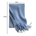 thumbnail image 6 of comerut Winter Scarf Thickened Knitted Solid Color Elastic Tassel Stay Warm Anti-shrink Lady School Outdoor Scarf Clothes Accessories, 6 of 8