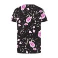 thumbnail image 4 of Birdeem Blouse à Manches Courtes en Dentelle Imprimée Mode pour Femmes Col en V Hauts Décontractés, 4 of 5