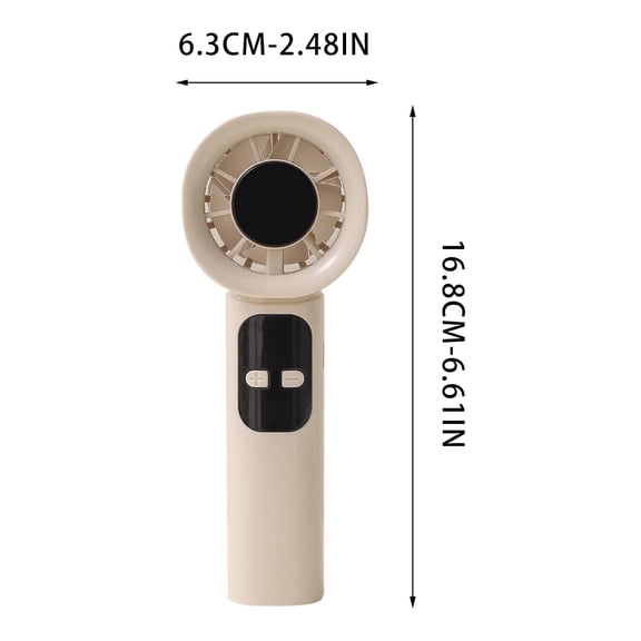 Handheld Fan, Cream Style Mini Fan with Stepless Speed Control, High Speed Brushless Motor, USB Rechargeable Portable Fan, Digital Battery Display (Beige)