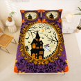 thumbnail image 5 of Manfei Cartoon Halloween King Sheets,Hello Fall Foliage Print Bedding,4pcs,1 Flat Sheet,1 Fitted Sheet and 2 Pillowcases, 5 of 6