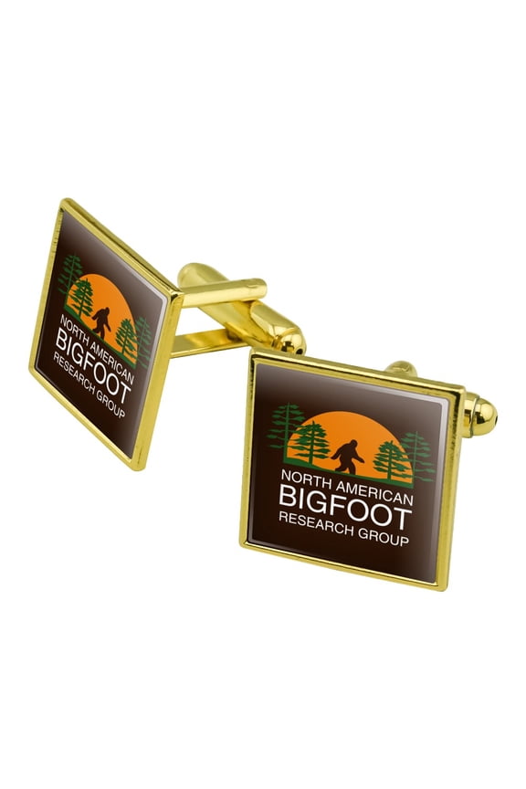 North American Bigfoot Research Group Square Cufflink Set - Silver or Gold