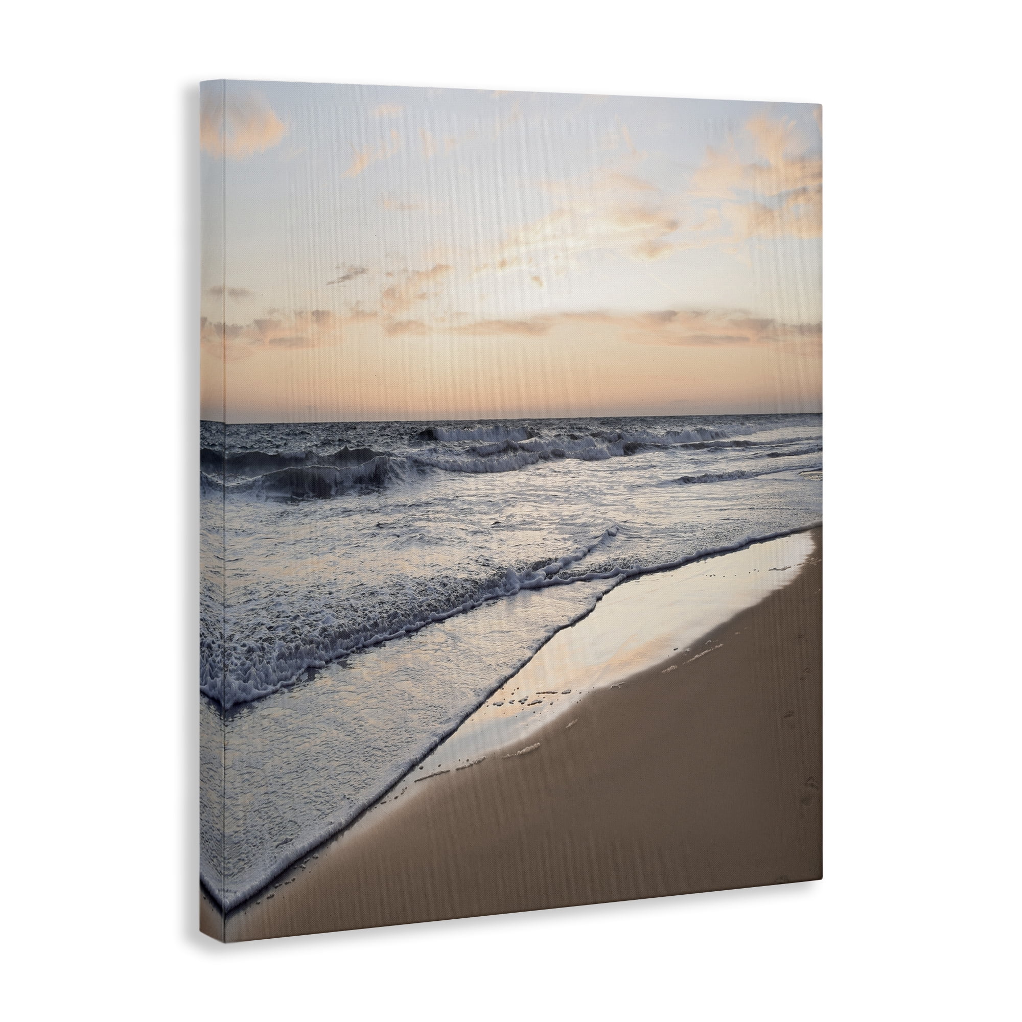 Stupell Industries Beach Tide at Sunset Nautical & Beach Photography Wrapped Canvas Art Print Wall Art, 16 x 20