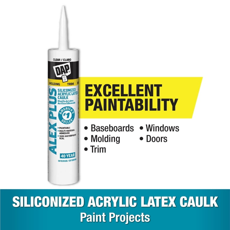 DAP Alex Plus 10.1 oz Clear Acrylic Latex Caulk, 10-Pack photo 2