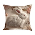 thumbnail image 2 of CoreLiving Spring Easter Pillow Covers 18x18 Inch Bunny Rabbit Plush Soft Throw Pillow Cases for Couch Sofa Living Room Farmhouse Decorations Cute Floral Springtime Home Accents Square, 2 of 4