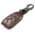 thumbnail image 2 of Vitodeco Leather Smart Key Fob Case Compatible for Mercedes-Benz A, C, E, S, CLA, CLS, GLA, GLB, GLC, GLE, GLS, G Glass 2017 - 2022 (4-Button, Brown), 2 of 5