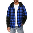 thumbnail image 3 of Atkumj Plaid Hoodies for Men Fashion Fall Button Down Jacket with Black Hood Casual Comfortable Long Sleeve Hoodie with Pockets S, 3 of 6