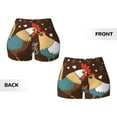thumbnail image 4 of KLL Rooster And Chicken Pattern Workout Shorts for Women Scrunch Short Gym Yoga Running Sport Active Exercise Fitness Shorts, 4 of 8