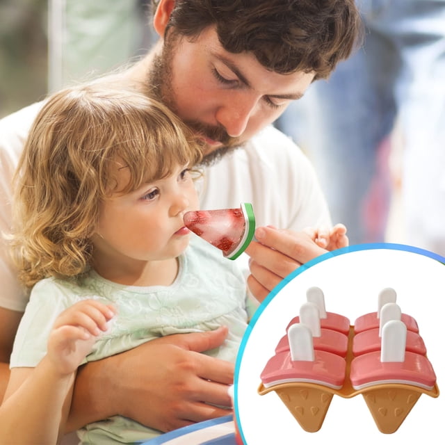 RKSTN Ice Cream Lattice Watermelon Ice Popsicle Moulds with Handles Reusable Easy to Demould Drip-Proof Homemade Popsicle Ice Cream DIY Good Fruit Popsicle Kitchen Gadgets