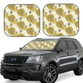 thumbnail image 2 of Uemuo Cartoon Honey Pot Bee Sunflower Printed 2 PCS Car Windshield Sun Shade, Auto Sun Heat and UV Rays Blocker, Foldable Automotive Front Window Sunshade Protector, 2 of 7