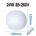 thumbnail image 1 of Day White 01 Round 24W Led Panel Lights Round Square High Power Ac220v Super Bright Wide Range Smd28, 1 of 5