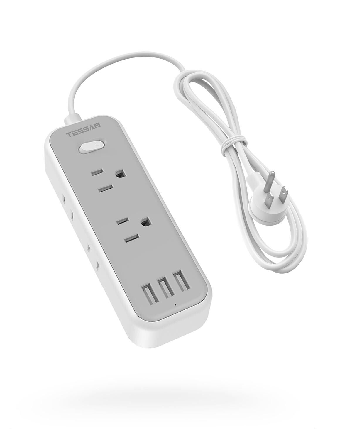 TESSAN Multi Plug-Outlet Splitter 5 AC Surge Protector Outlet Extender with 3 USB Wall Charger