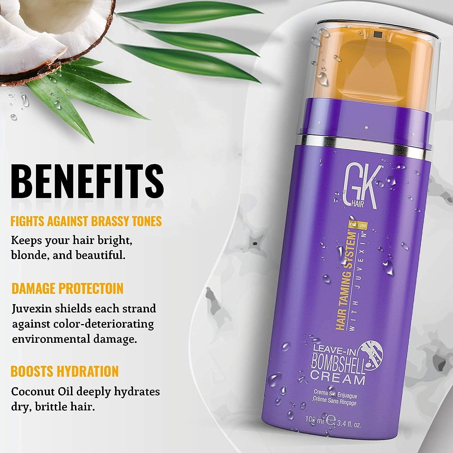 2025年新作入荷 GK 3.4 (100ml/ Cream Bombshell In Leave Keratin Global HAIR ヘアスタイリング剤